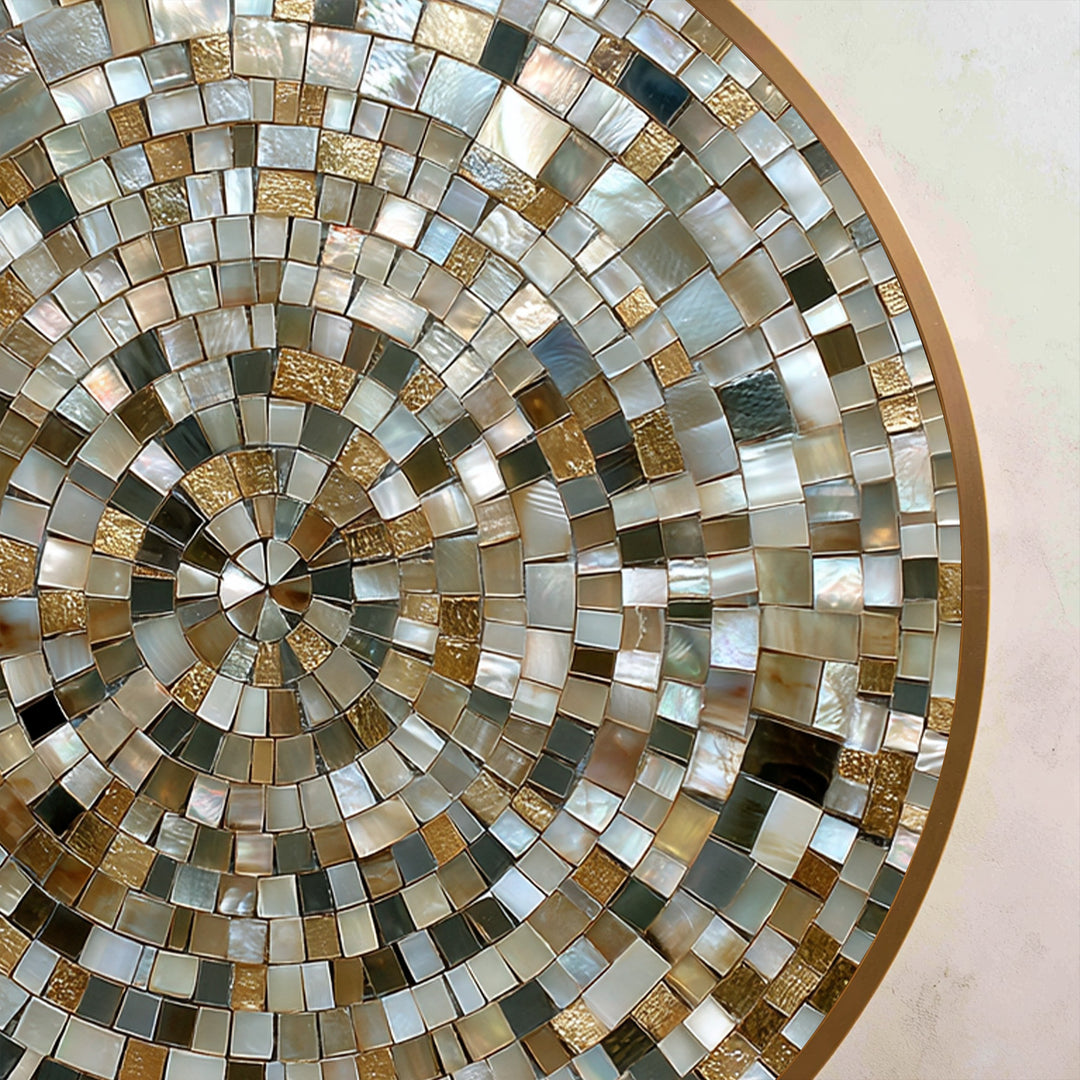Golden Spiral Harmony – Mosaic Pattern Oil Painting