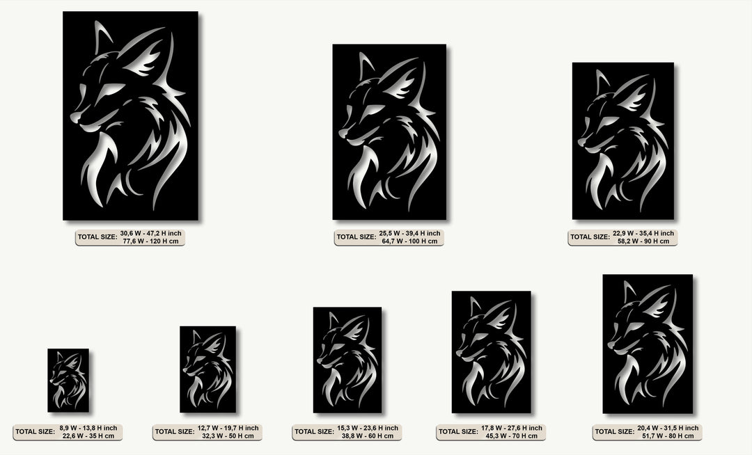 Fierce Wolf Head Silhouette Metal Wall Art – Modern Tribal Animal Decor