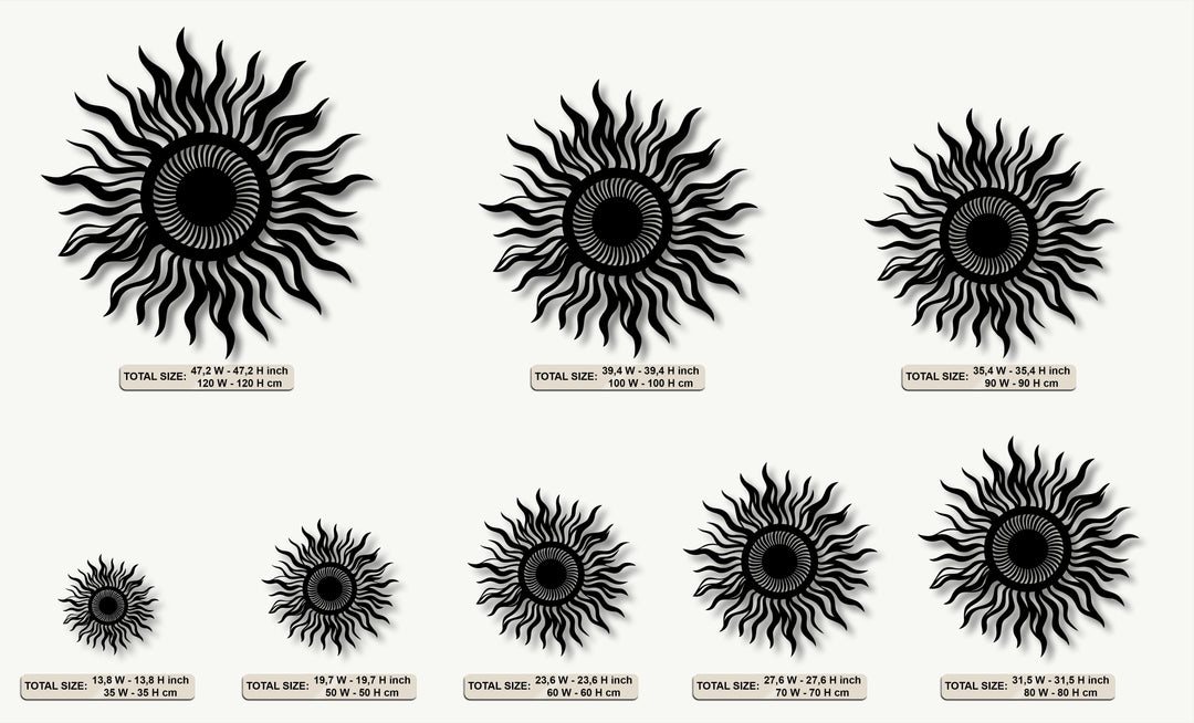 Abstract Sun Metal Wall Art – Modern Celestial Wall Decor