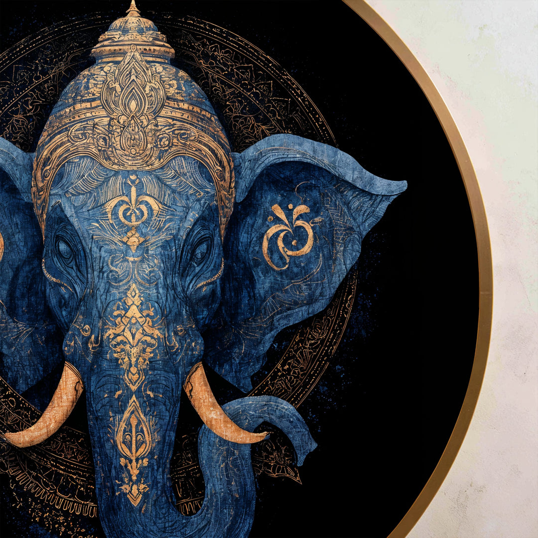 Majestad Divina Índigo – Ronda de Elefante Sagrado Cuadro al óleo