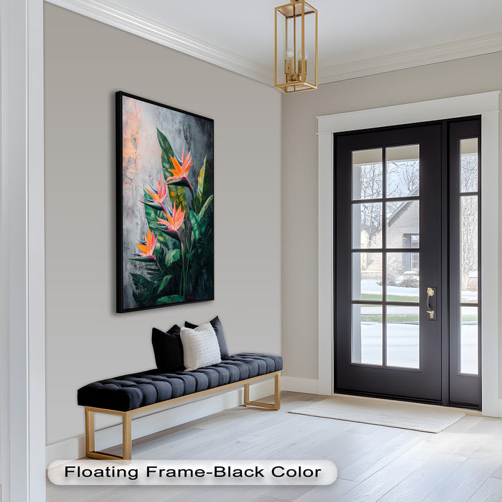 Tropical Flame – Bird of Paradise Botanical Oil Painting