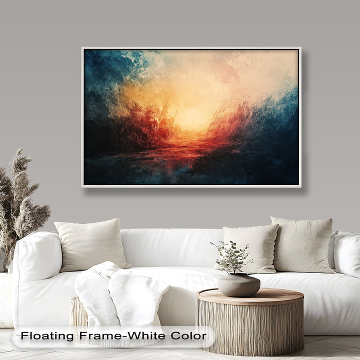 Eclipse Awakening – Feuriges Lichtexplosion-Abstraktes Ölgemälde