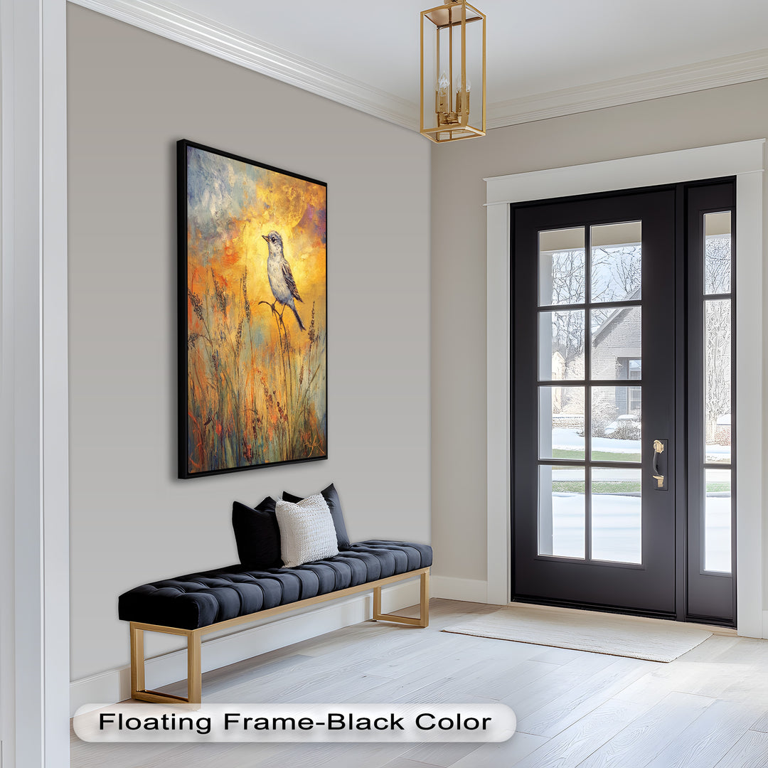 Twilight Songbird – Expressive Bird Oil Painting
