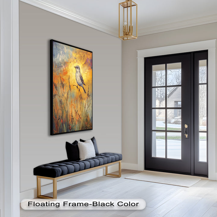 Twilight Songbird – Expressive Bird Oil Painting