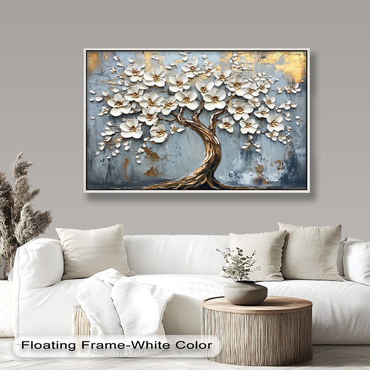 Golden Blossom Tree – Floral Oil Painting