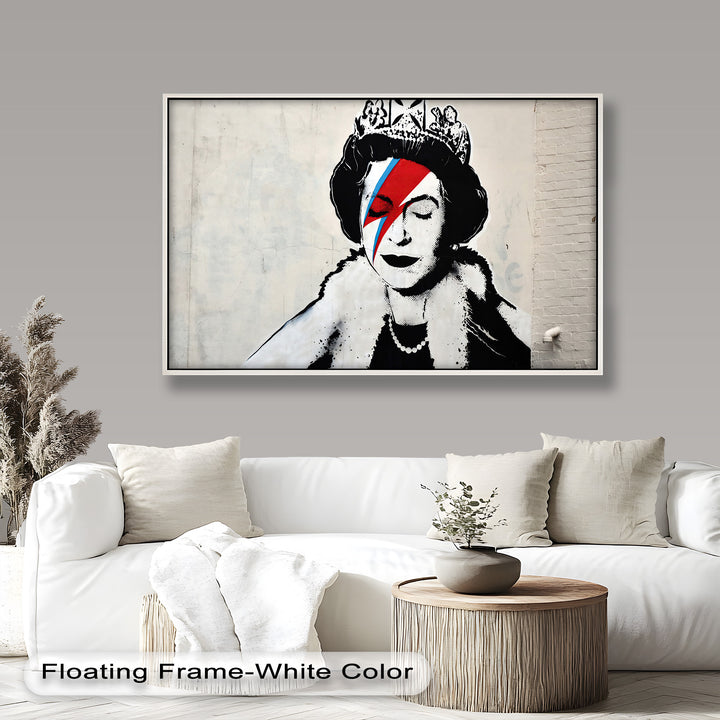 Royal Rebellion – Queen with Bowie Bolt Banksy Oil Painting