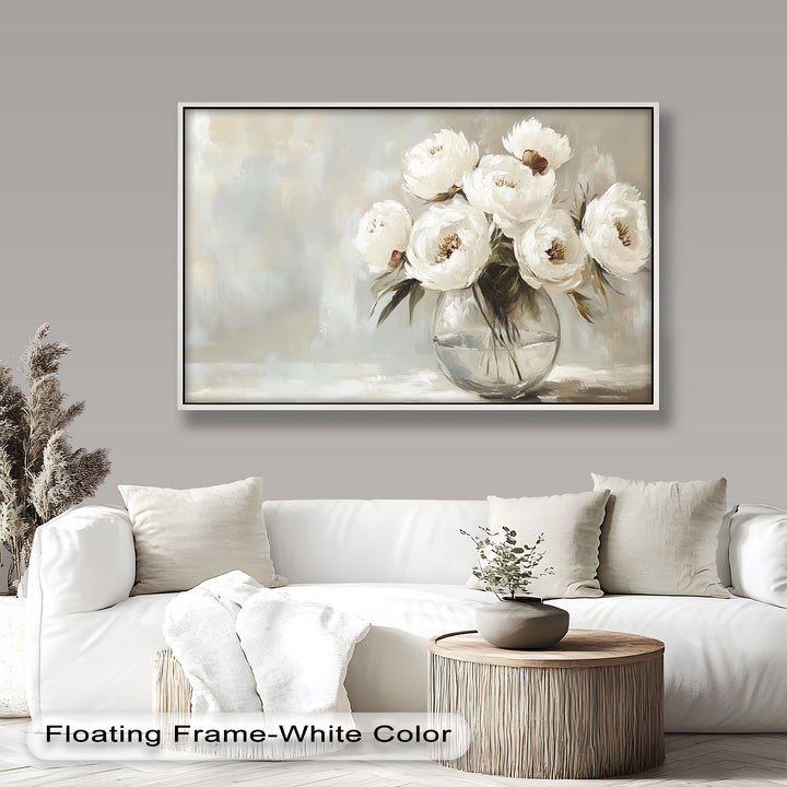 White Peony Bouquet – Floral Oil Paintings