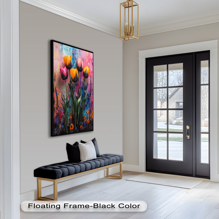 Colorful Tulip Garden - Flower Oil Painting