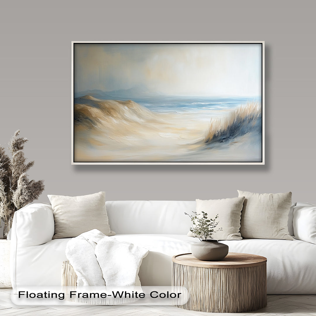 Coastal Beach Seagulls – Tranquil Seascape Oil Painting