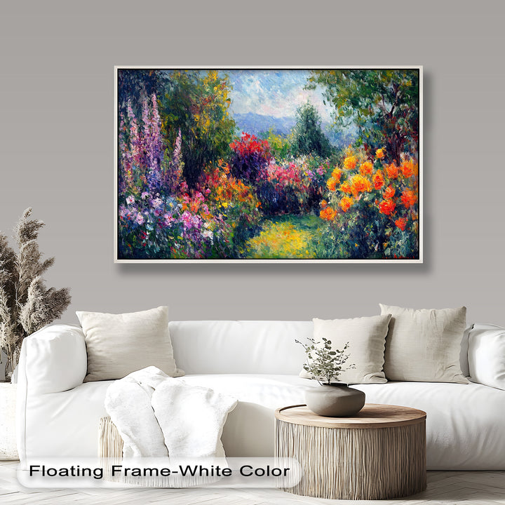 Sunlit Garden in Full Bloom – Impressionist Floral Oil Painting