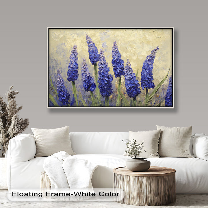 Lavender Spires in Bloom – Purple Blossom Flower Oil Painting