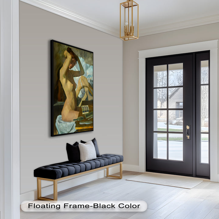 Muted Reverie – Figurative Nude Oil Painting in Earth Tones
