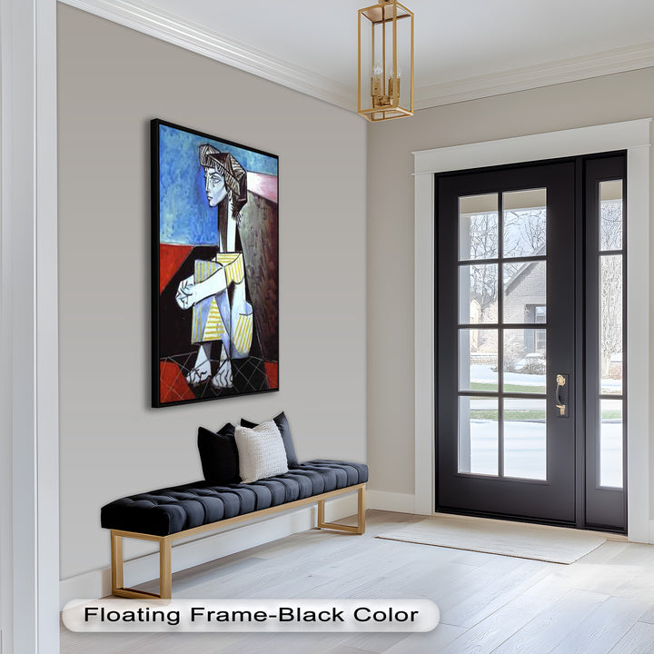 Seated Boy with Striped Garment – Picasso Oil Painting