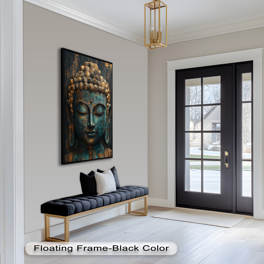 Buddha Portrait Wall Art – Religious Oil Painting