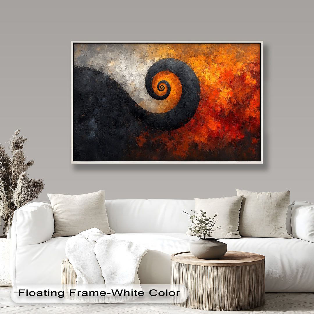 Autumn Swirl – Abstract Spiral Oil Painting