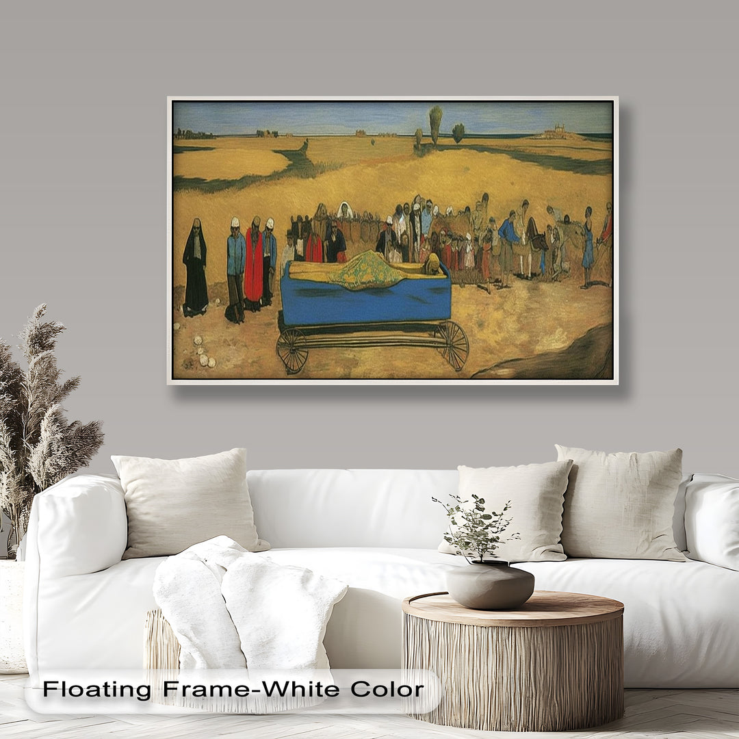The Funeral Procession – Symbolic Historic Oil Painting