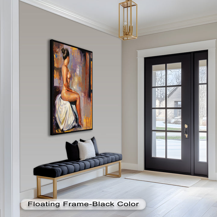 Poised in Silence – Figurative Nude Abstract Oil Painting