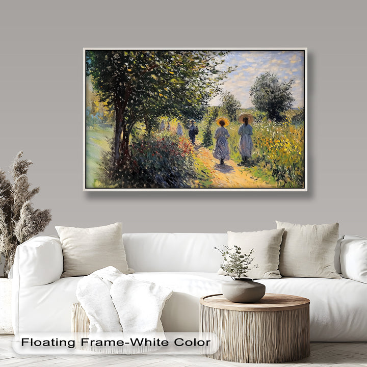 Afternoon Stroll – Sun-Dappled Garden Walk Oil Painting