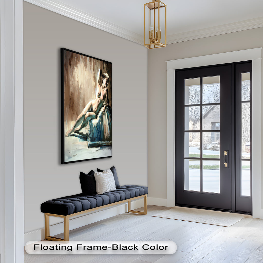 Echoes of Light – Modern Reclining Nude Oil Painting