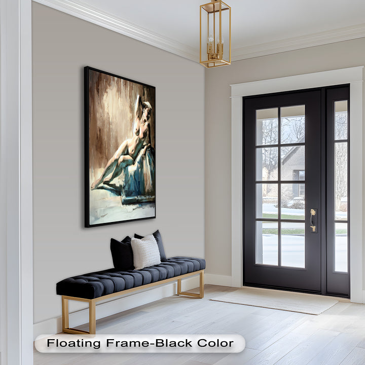Echoes of Light – Modern Reclining Nude Oil Painting