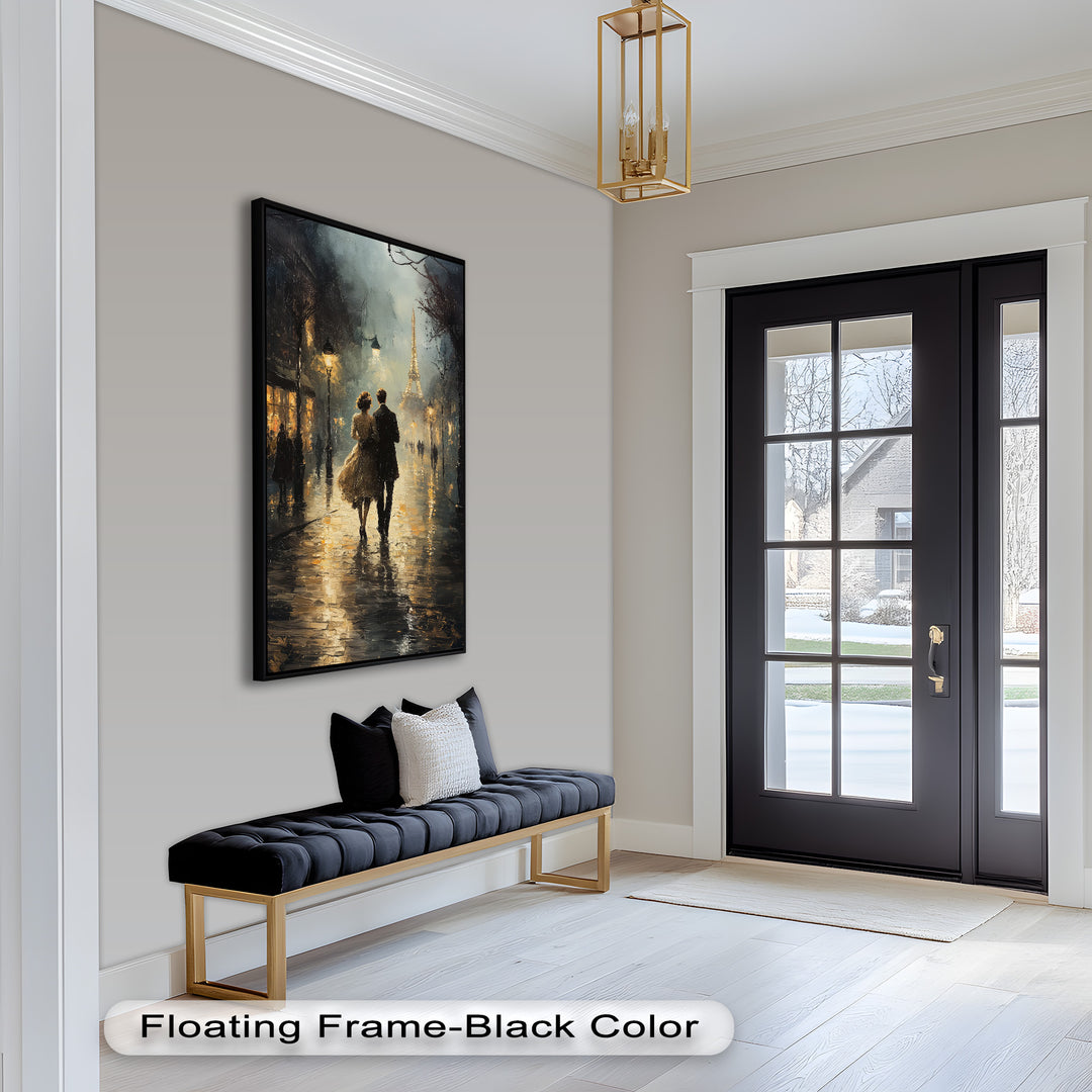 Romantic Couple in Evening Light - Love Oil Painting