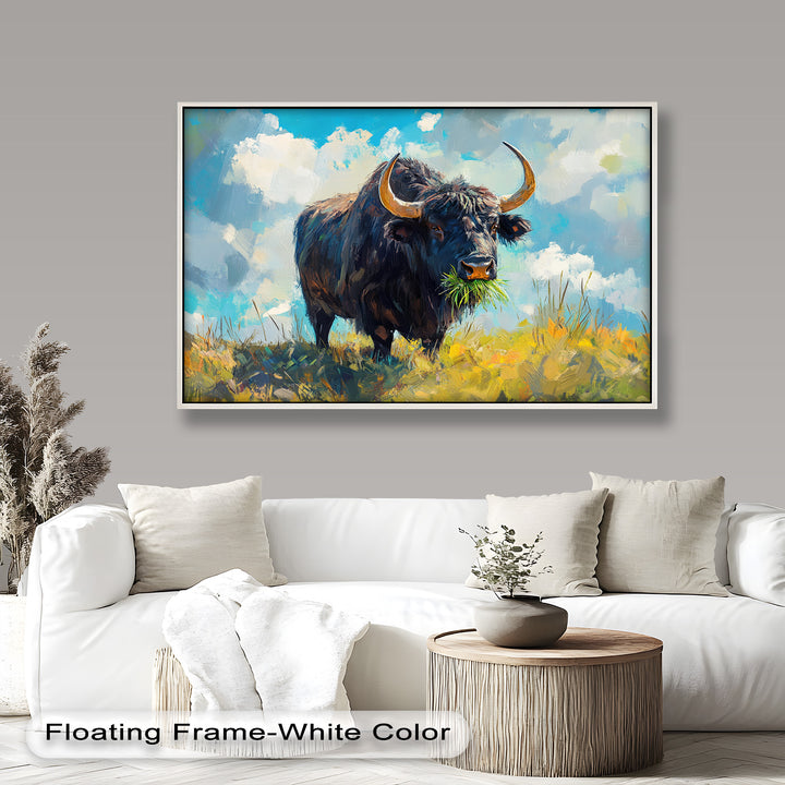 Highland Bull – Abstract Oil Painting