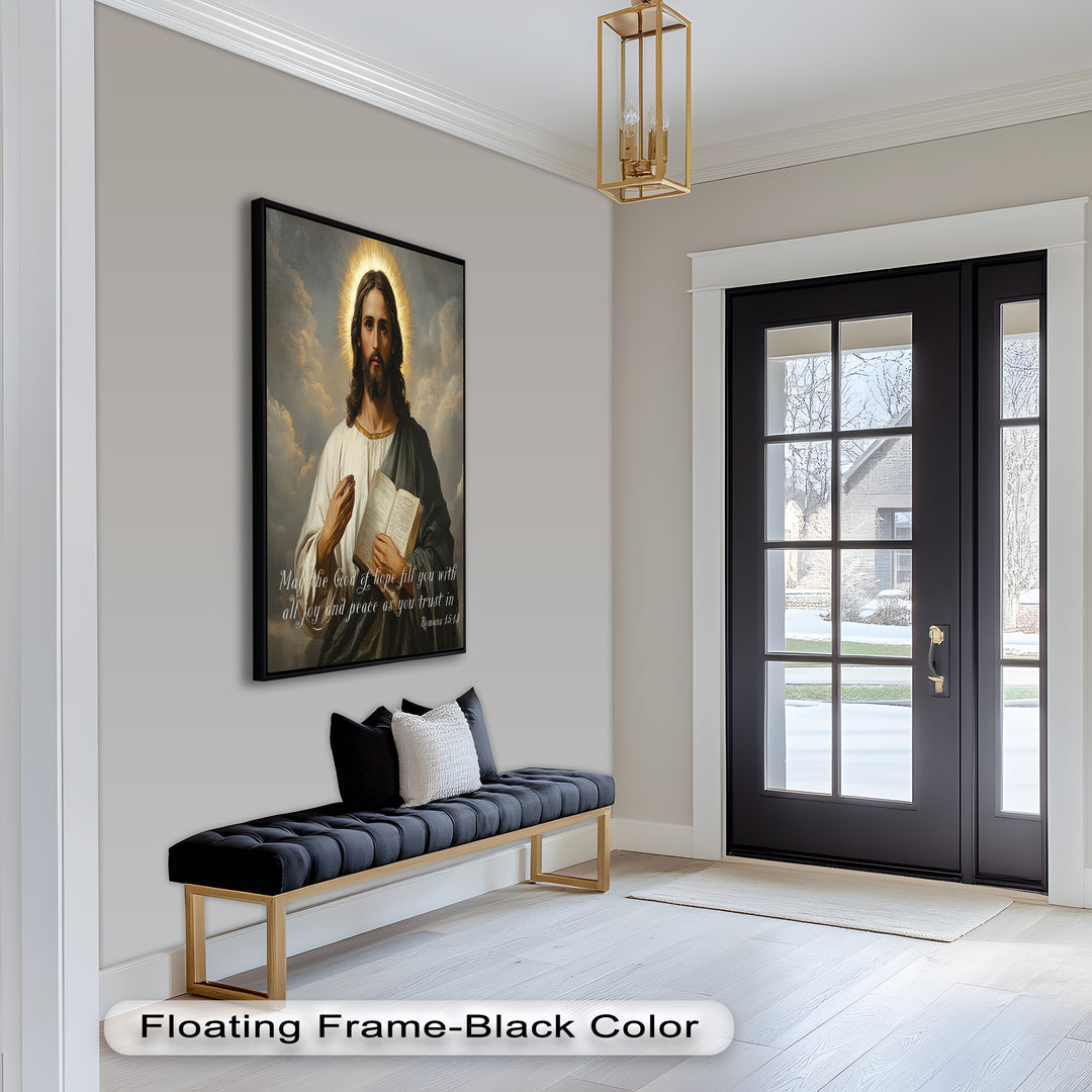 The Word of God – Spiritual Oil Painting of Jesus with Bible
