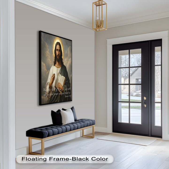 The Word of God – Spiritual Oil Painting of Jesus with Bible
