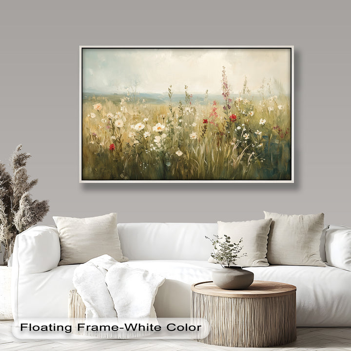 Nostalgic Feel – Serene Wildflower Oil Painting