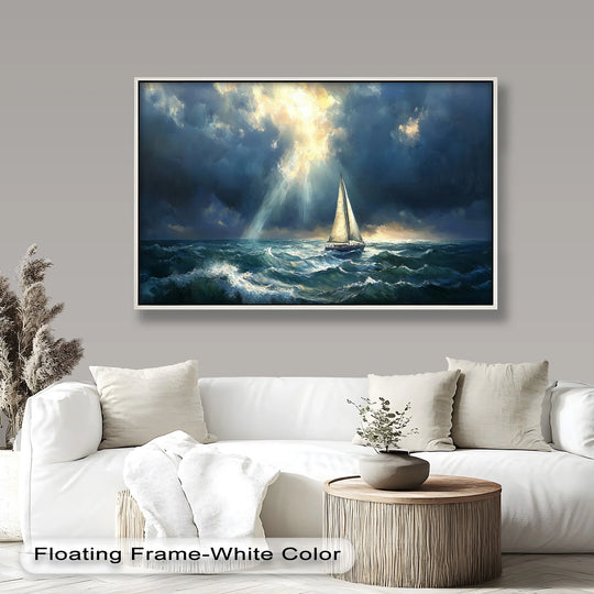 Stormy Horizon – Boat Oil Painting - MyPhotoStation