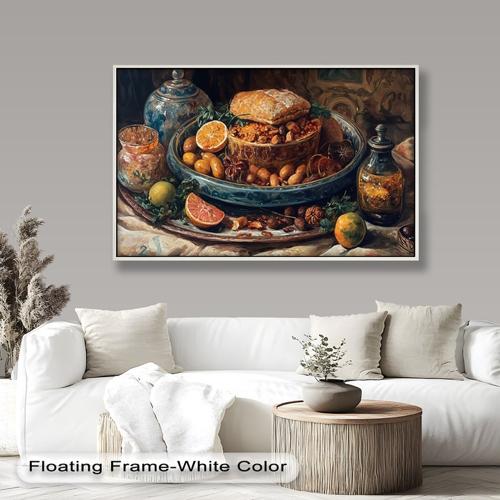Golden Harvest Table – Ornamentales Festmahl Stillleben Essen Malerei