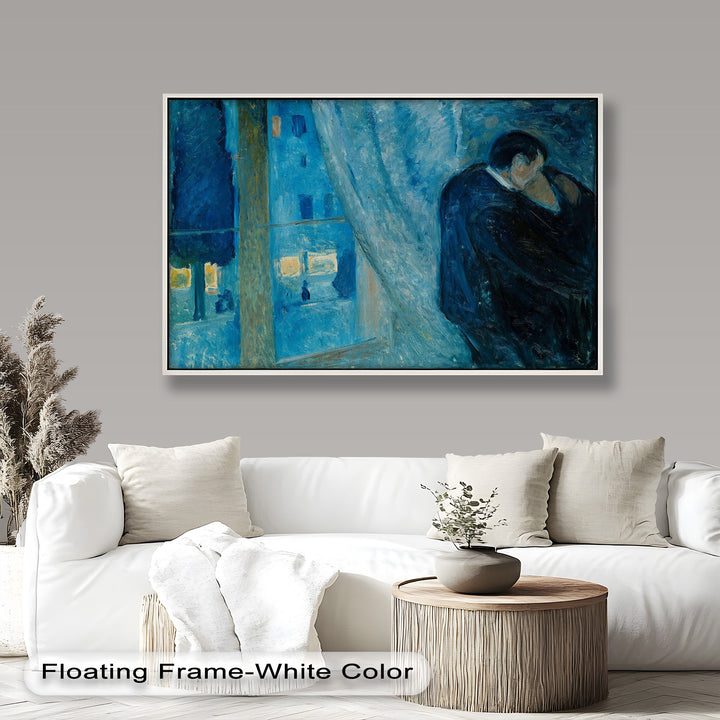 The Kiss by Munch – Romantic Blue Interior Oil Painting