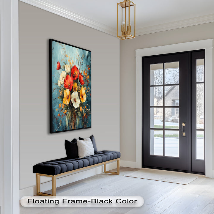 Vibrant Harmony – Multicolored Bloom Bouquet Flower Oil Painting