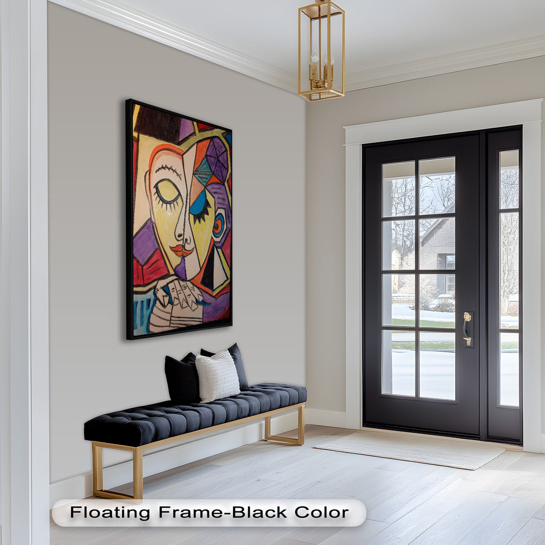 Unified Gaze – Dual Expression Abstract Picasso Oil Painting