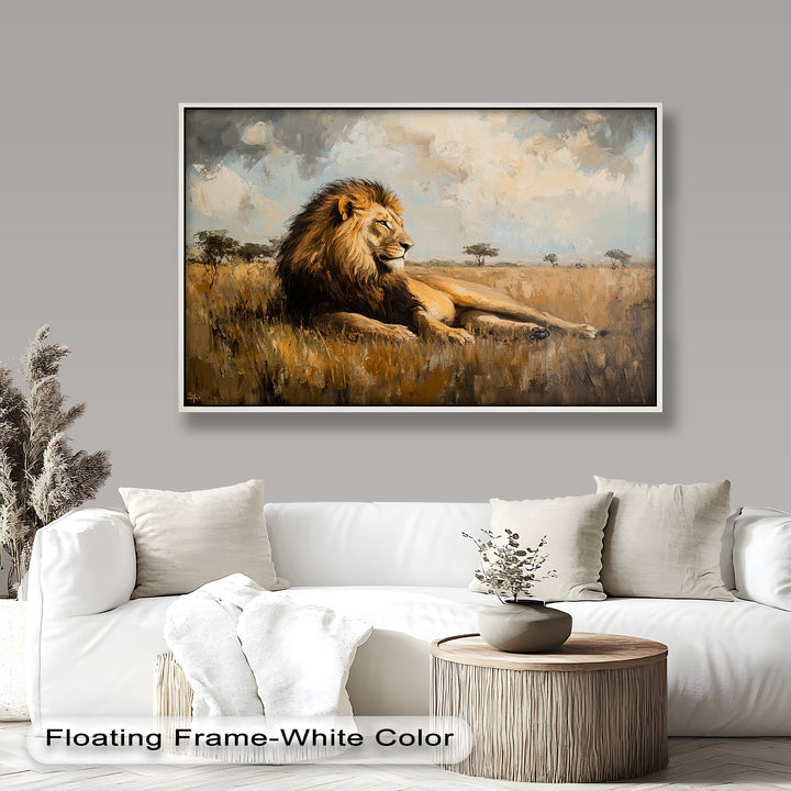 Majestic Serengeti King – Regal Lion Oil Painting