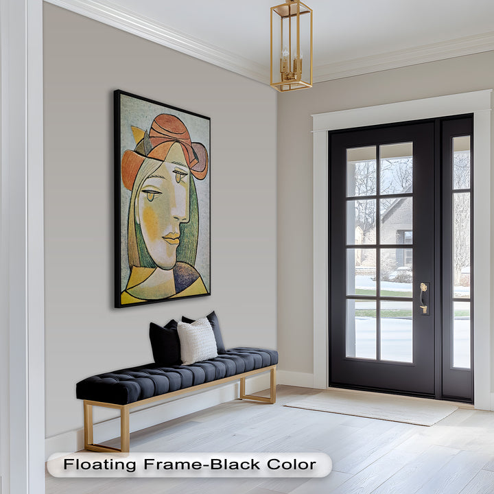 Soft Gaze of Solitude – Abstract Female Portrait Picasso Oil Painting