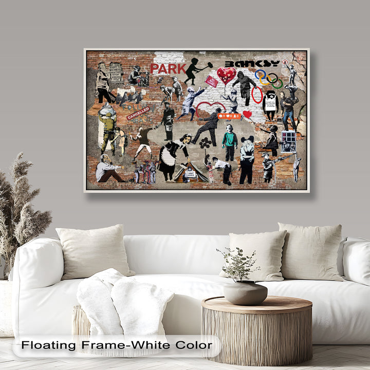 Voices on the Wall – Iconic Banksy Collage Oil Painting