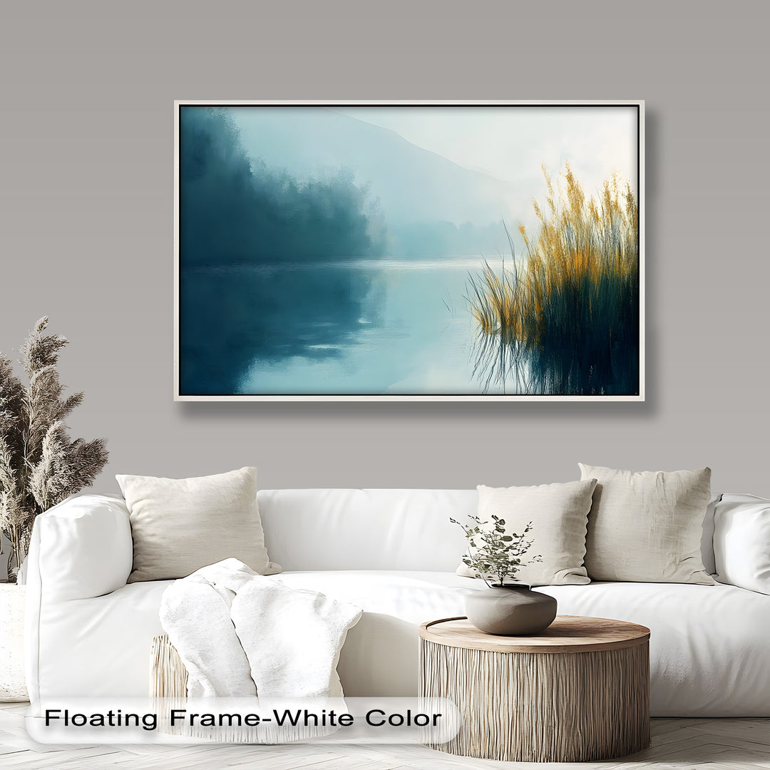 Misty Morning Landscape – Framed Nature Oil Painting