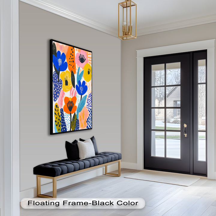 Bold Blooms in Boho Garden – Fauvist Floral Oil Painting