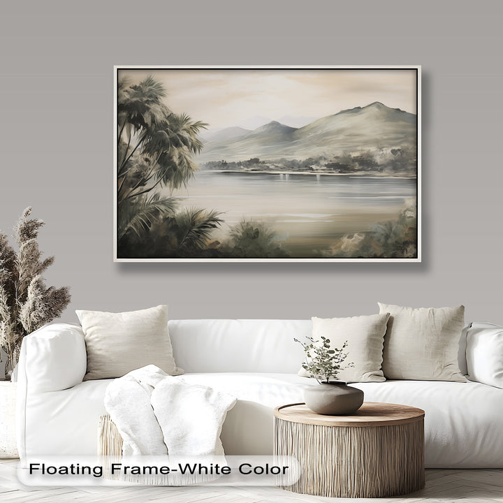 Tropische Flusslandschaft Wandkunst – Naturölgemälde