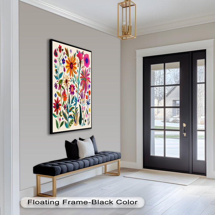 Wild Bloom Symphony – Vibrant Botanical Oil Painting