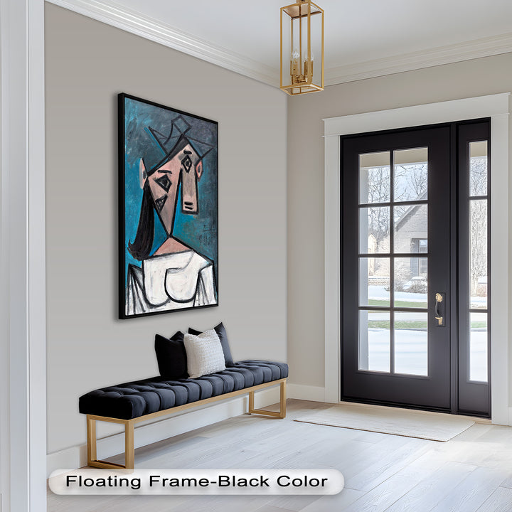 Angular Expression – Cubist Woman in White Dress Picasso Oil Painting