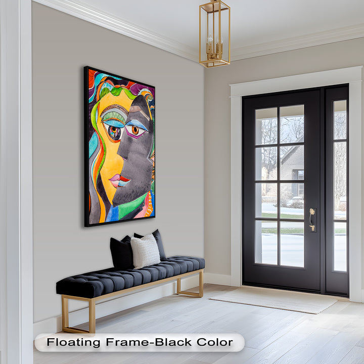 Dual Visions – Vibrant Abstract Faces Picasso Oil Painting