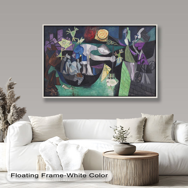 The Spiral Sun – Dynamic Surrealist Tableau Picasso Oil Painting