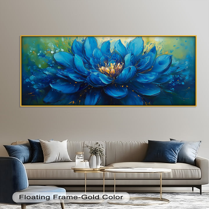 Golden-Centered Lotus in Bloom - Flower Oil Painting