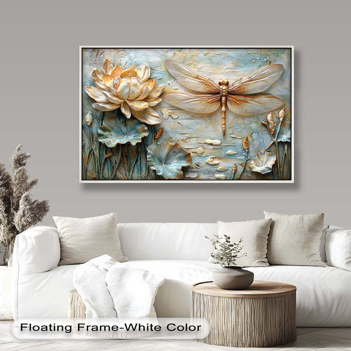 Retro Dragonflies and Flowers – Elegant Nature-Inspired Oil Painting