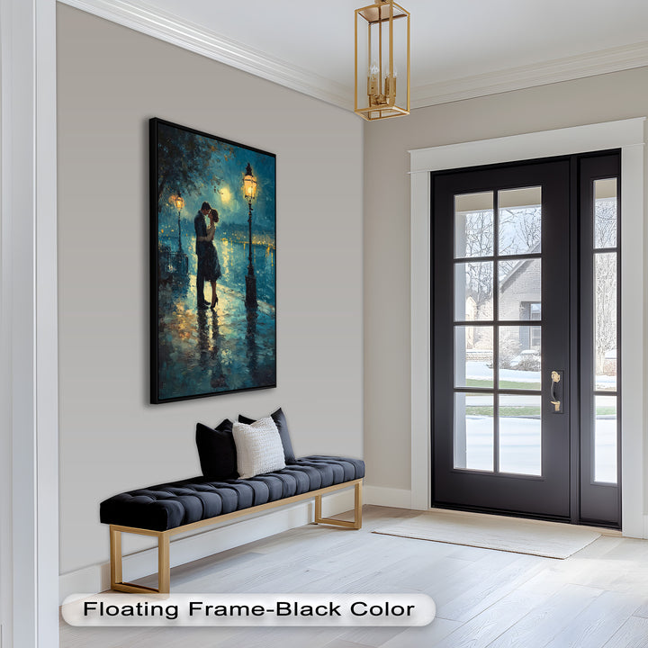 Romantic Couple Under Moonlight - Love Oil Painting