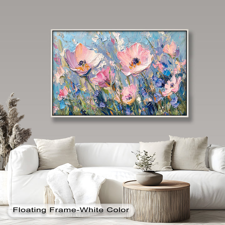 Pink and Violet Wildflower Bloom - Flower Oil Painting