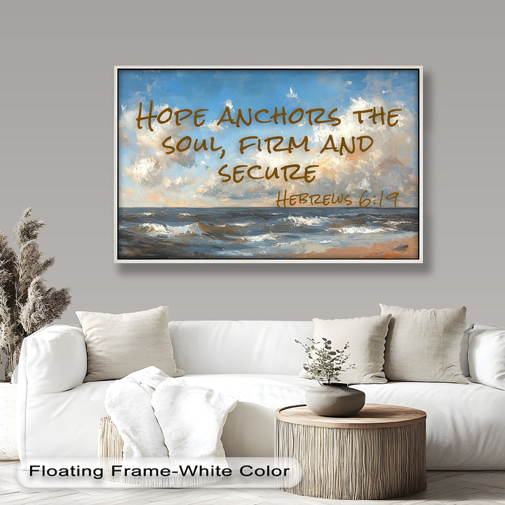 Hebrews 6:19 Bible Verse Oil Painting – Anchor of Hope Wall Art