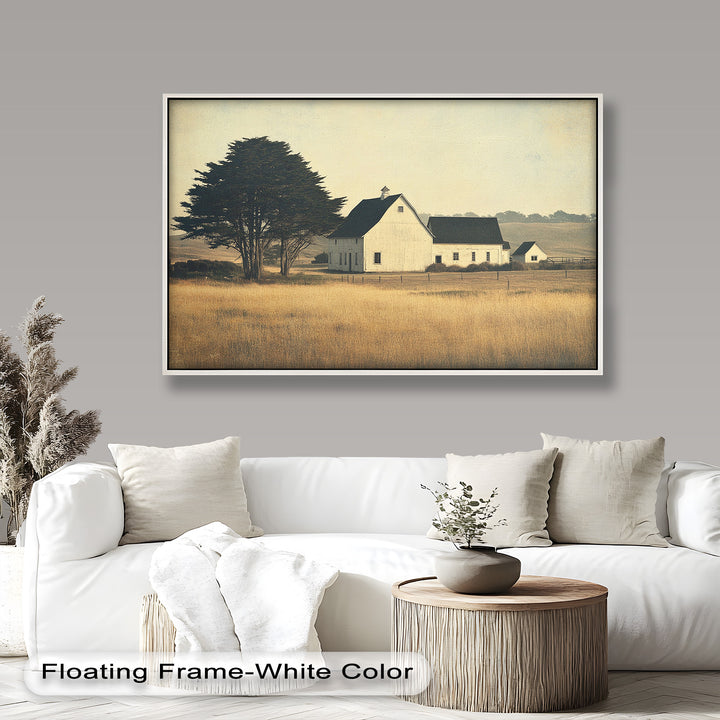 Golden Prairie Barn – Ölgemälde einer Bauernhauslandschaft